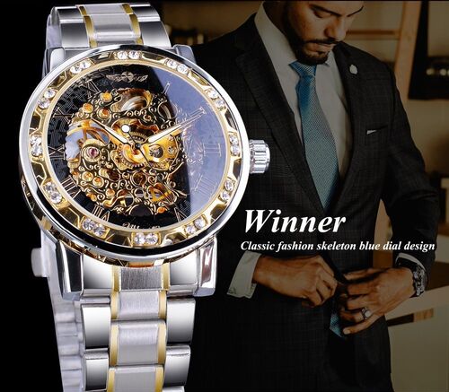 男镂空钻手动机械手表 Men's steel band watch mechanical watch - 图3