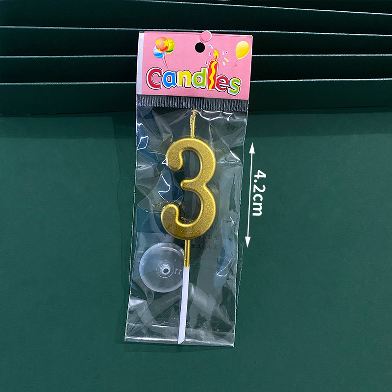 金色数字生日蜡烛老人祝寿儿童周岁过生日用彩色蜡烛蛋糕装饰袋装