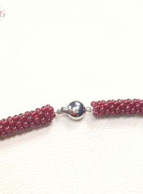 天然石榴石全新民族风款特级石榴珠纯手工编织精美锁骨链项链