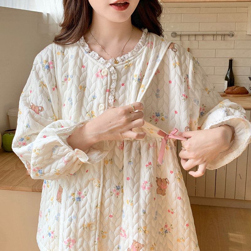 空气棉月子服冬厚款11月份纯棉产后加厚孕妇睡衣秋冬季哺乳喂奶十,淘宝优惠券,粉丝福利购,淘宝优惠卷