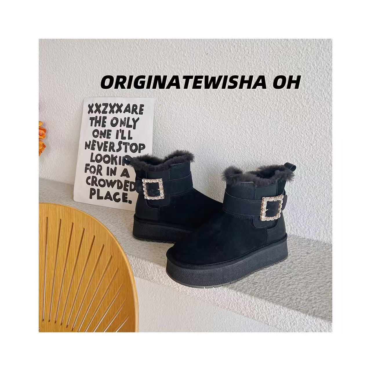 【金金宠粉】"方钻雪地靴"新款时尚潮流百搭休闲鞋 L0975,淘宝优惠券,粉丝福利购,淘宝优惠卷