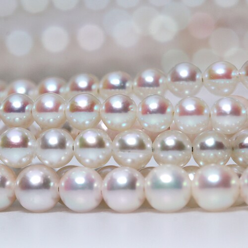 akoya海水珍珠项链3mm 超小迷你珍珠锁骨链日本珠小灯泡2.5-3-5mm - 图1