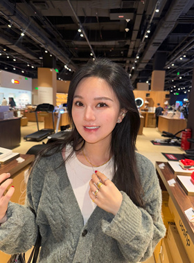 OCAFUNÉ 黄打屁925银设计感小众质感甜超闪钻韩气开口可调戒指环