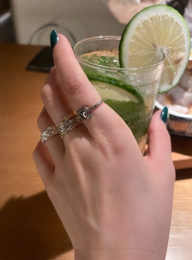 黄打屁简约小众设计925开口戒指