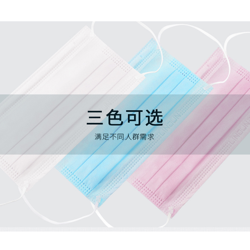 一次性口罩防尘透气防飞沫防护成人熔喷布三层无纺布口罩男女包邮-图1