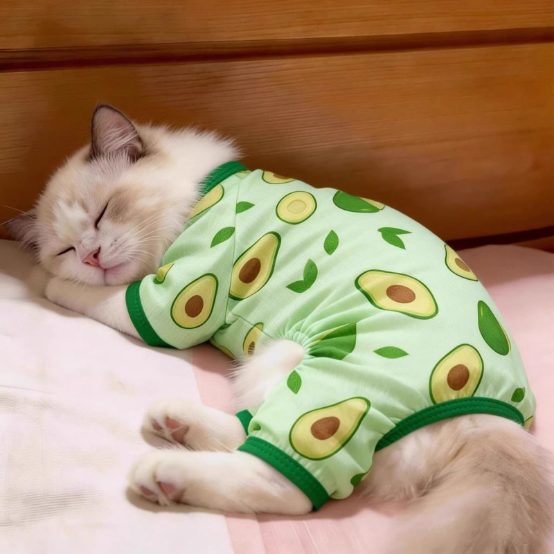 Cat summer anti-shedding pajamas, anti-licking home clothes