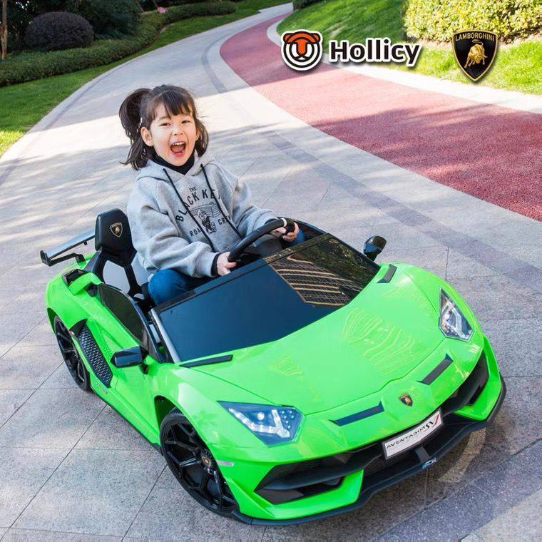 兰博基尼儿童四轮汽车带遥控电动车 炫彩豆娃母婴儿童电动车