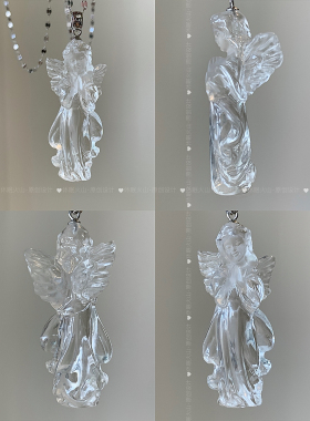 「祷告天使」天然白水晶纯银项链