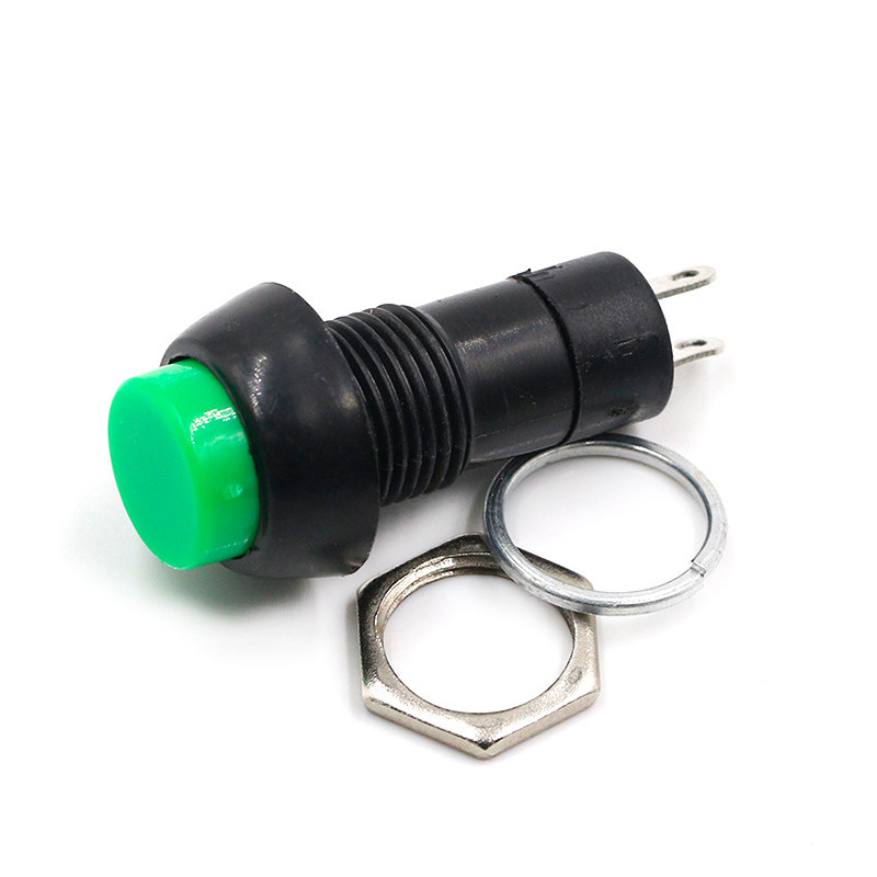 按钮开关PBS-11直键带锁自锁/无锁自复位按键电源开关开孔12MM_虎窝淘