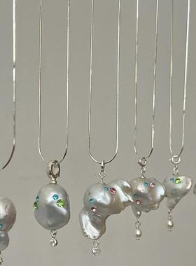 巴洛克珍珠项链天然淡水双面阿飘