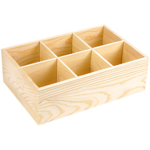 美工区幼儿园美术画室水彩笔马克笔蜡笔多功能木制多格实木收纳盒 - 图3