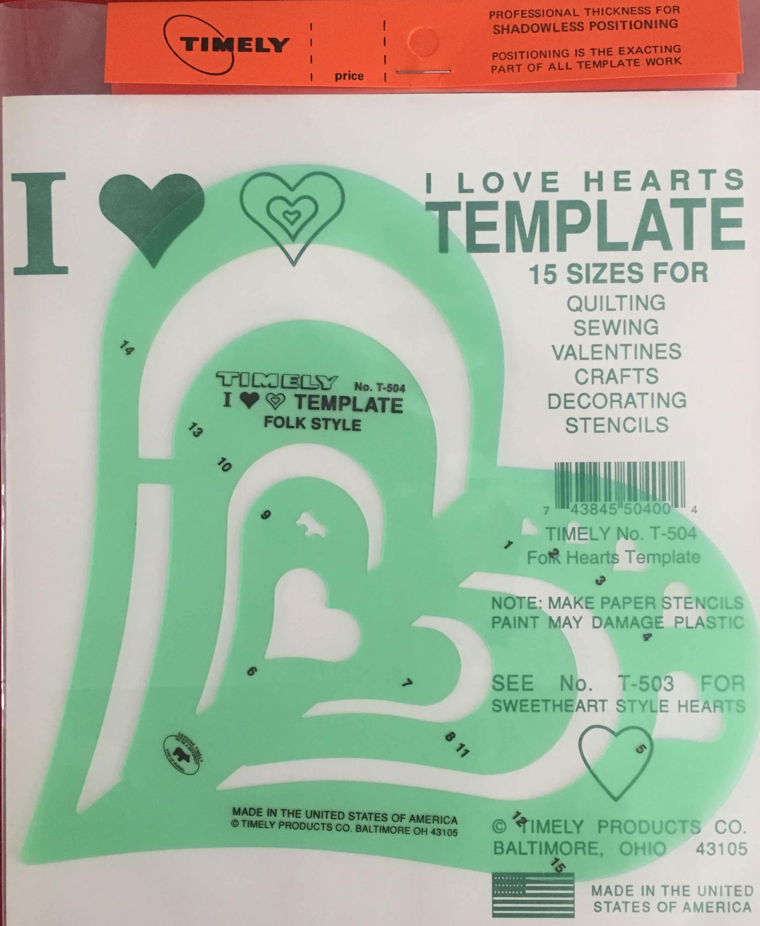 新品心形绘图模板T-504美国进口泰米TIMELY珠宝首饰设计手绘尺子 - 图0