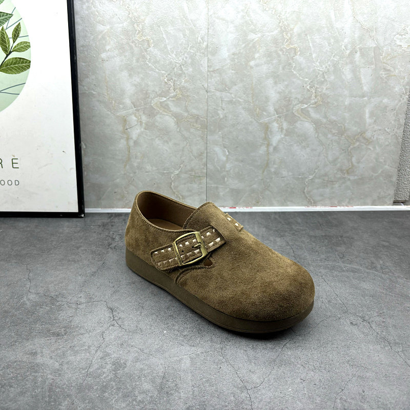 2026年春季新款复古风绒面勃肯鞋女圆头皮带扣平底一脚蹬懒人鞋,淘宝优惠券,粉丝福利购,淘宝优惠卷