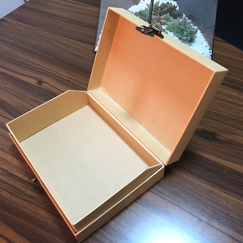纸盒包装定制翻盖手工礼盒大号牛皮纸盒收纳盒相册高品质包装设计 - 图2