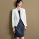 OFFIY Classic Temperament Minimalist Collarless ຊຸດສີຂາວສໍາລັບແມ່ຍິງ