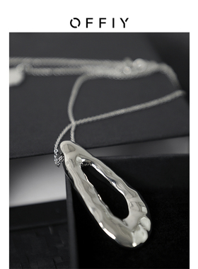不规则项链OFFIY几何设计波浪纹