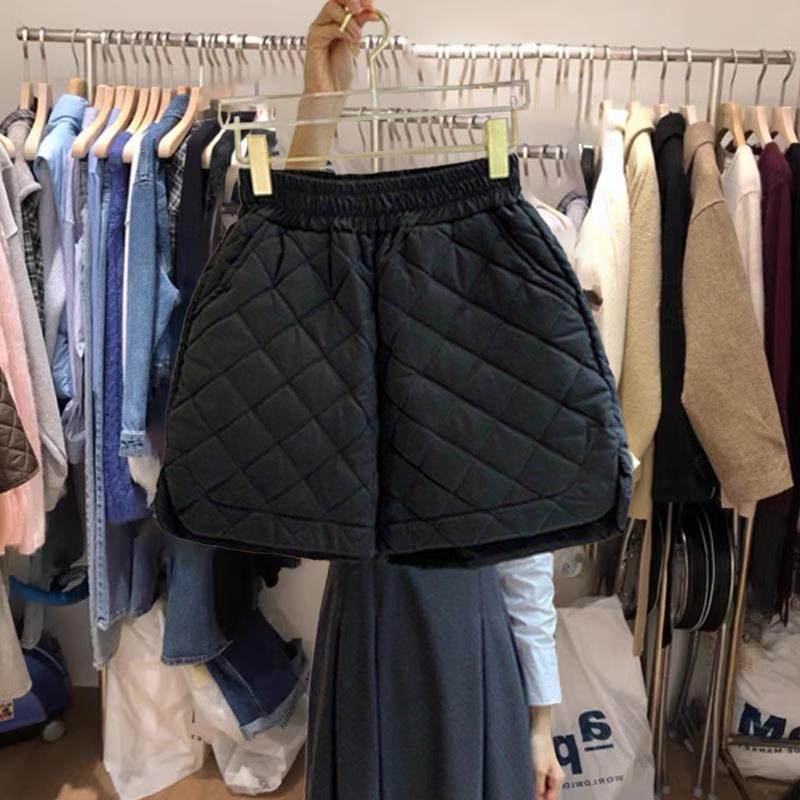 短裤夹棉阔腿裤女秋冬款松紧腰女士休闲靴裤宽松大码百搭打底棉裤,淘宝优惠券,粉丝福利购,淘宝优惠卷