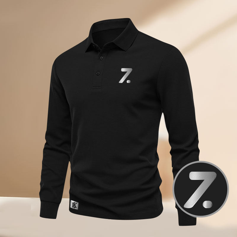 2025男士时尚轻奢休闲商务翻领新款长袖T恤秋冬POLO时尚印花上衣,淘宝优惠券,粉丝福利购,淘宝优惠卷
