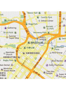 美国休斯顿Houston地图 路线定制移民外贸旅游公司旅行社街道