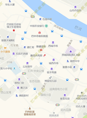 巴中市2026市区地图墙贴定制城区街道图行政区划交通