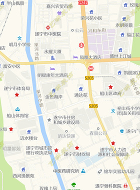 遂宁市2026市区地图墙贴定制城区街道图行政区划交通
