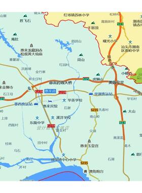 新款潮汕三市地图行政办公室装饰画墙贴可定制各市县区贴