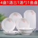 Plate soup bowl set 4 dish 1 soup ancient soup spoon ceramic