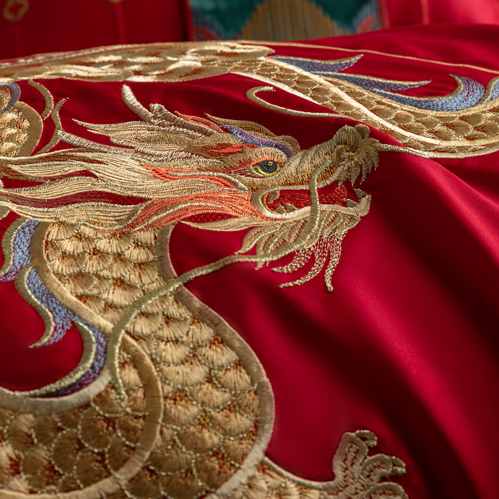 思辰家纺结婚四件套纯棉高端龙凤婚庆床品婚嫁刺绣新婚喜被十件套,淘宝优惠券,粉丝福利购,淘宝优惠卷