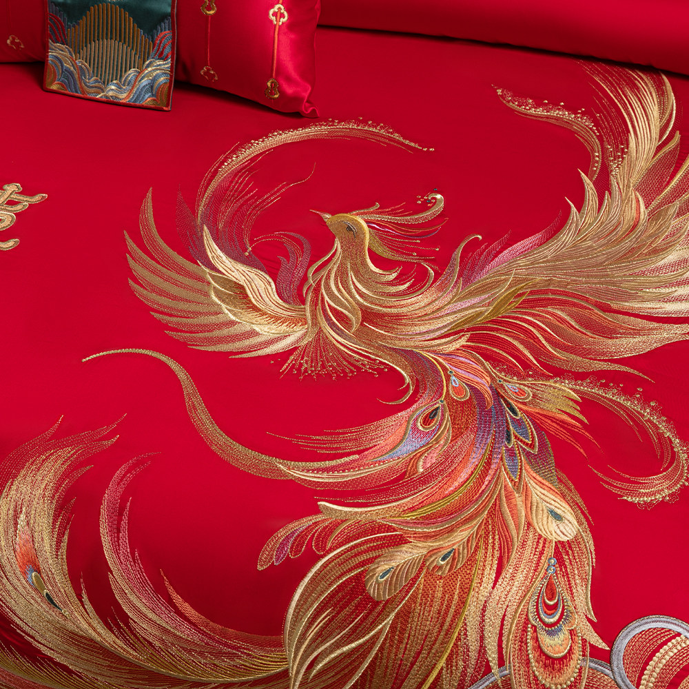 思辰家纺结婚四件套纯棉高端龙凤婚庆床品婚嫁刺绣新婚喜被十件套,淘宝优惠券,粉丝福利购,淘宝优惠卷