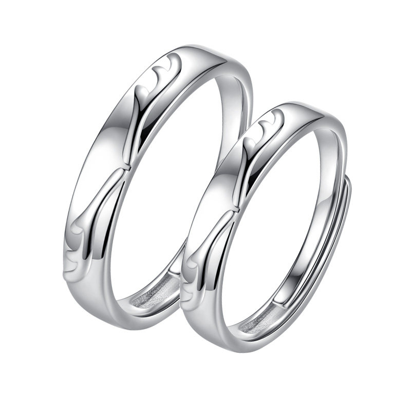 一鹿有你情侣款纯银一对小众对戒 七亚珠宝戒指/指环