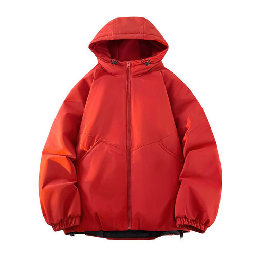 拉夏贝尔高端连帽羽绒服男士新款冬季宽松拼接大口袋外套厚款上衣 - 图1