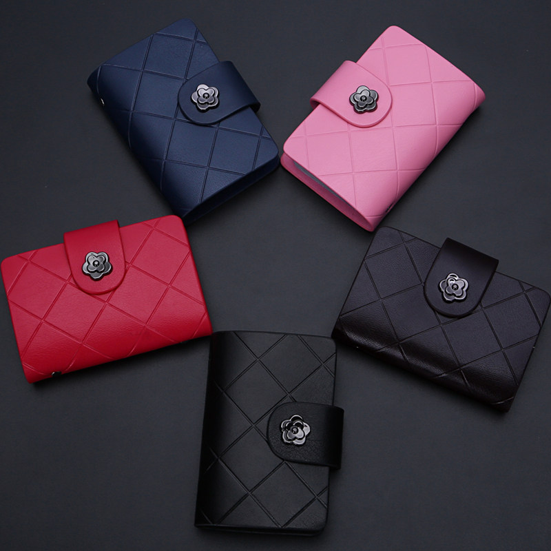 菱格牛皮小卡包女式多卡位 梦露风尚卡包