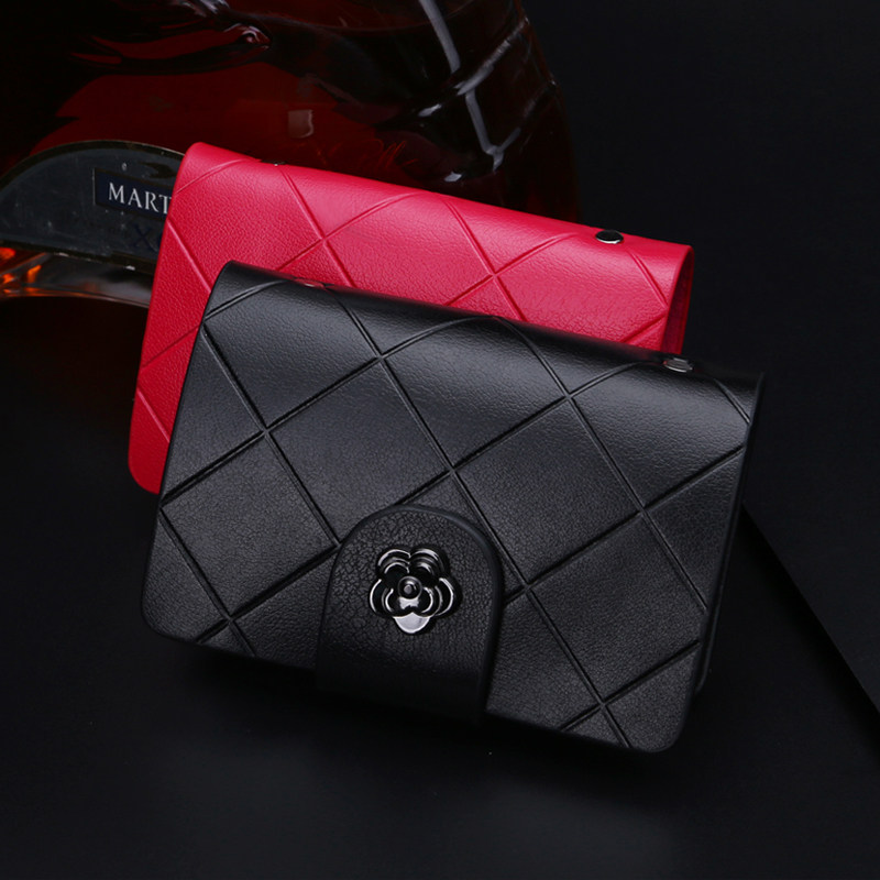 菱格牛皮小卡包女式多卡位银行卡套 梦露风尚卡包