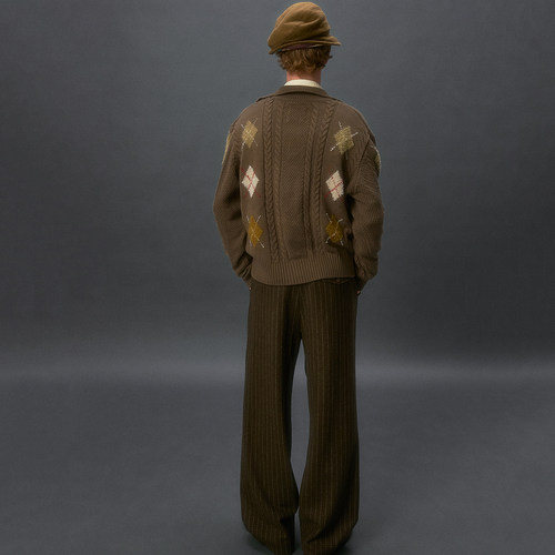 化学制品 菱形格针织开衫  K1_DGY_CFE_SWEATER - 图3