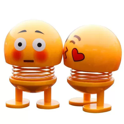 Встряхивая эмок смайлика кукольная кукла Auto Spring Package Package Smile Face Douyin Duck Duck Duck Bouncing Drot езды