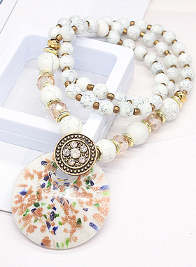 尼泊尔民族风琉璃毛衣链清仓特价