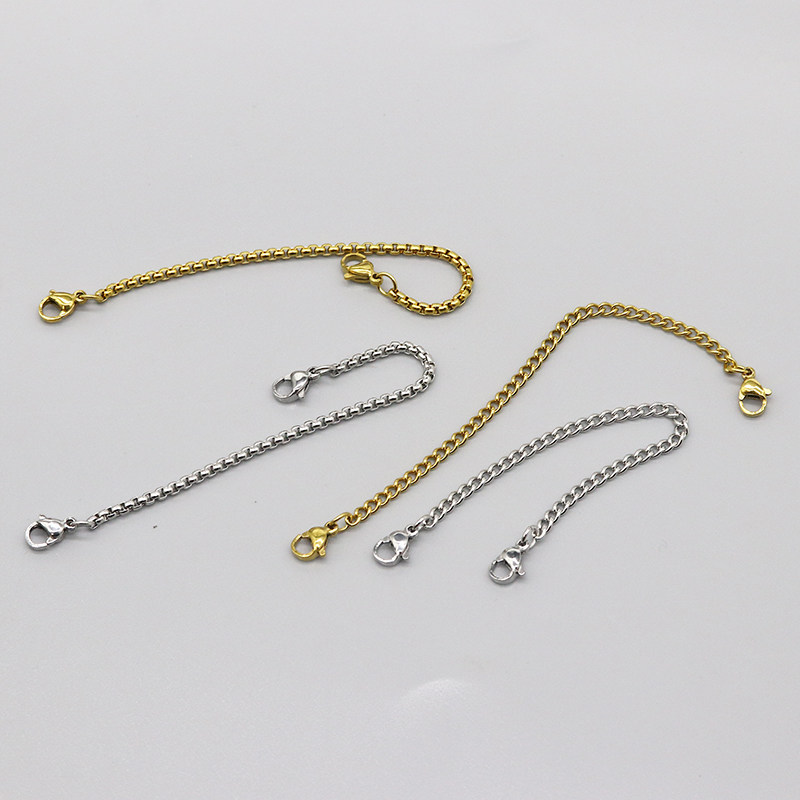 双扣头钛钢项链镀18k金色衣服挂链diy饰品方珍珠侧身链扭链配链条,淘宝优惠券,粉丝福利购,淘宝优惠卷