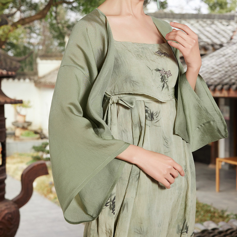 听旬定风波夏季汉服女改良国风连衣裙长款日常通勤轻薄印花裙套装,淘宝优惠券,粉丝福利购,淘宝优惠卷