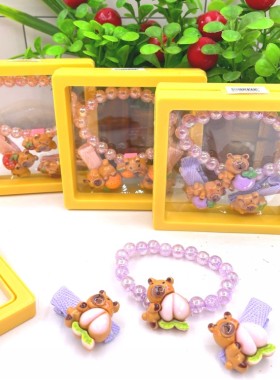 百锦女孩手链卡通发夹套装