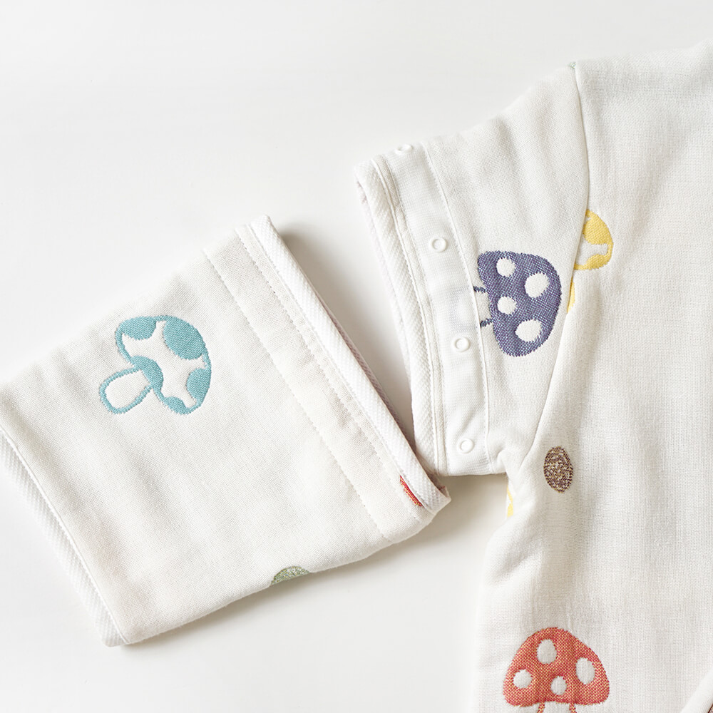 日本Hoppetta蘑菇睡袋婴儿被子纱布睡袋盖被宝宝安睡礼盒四季通用