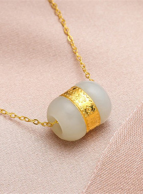 金镶玉路路通久不掉色直播吊坠