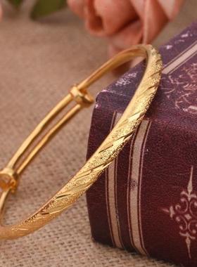 光面实心首饰品镀金满天星手镯