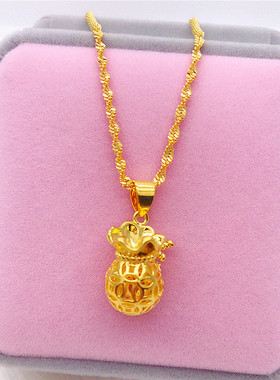 幸运钱袋黄铜镀金久不掉色吊坠