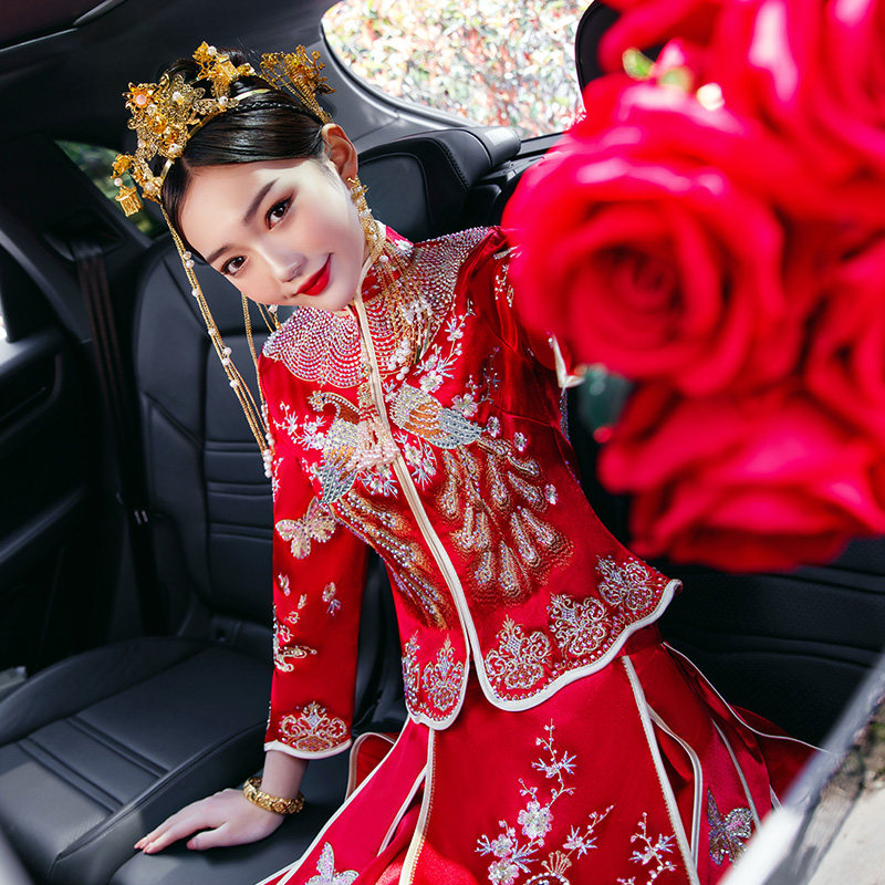 秀禾服2021年新款结婚中式敬酒服 格罗菲旗袍