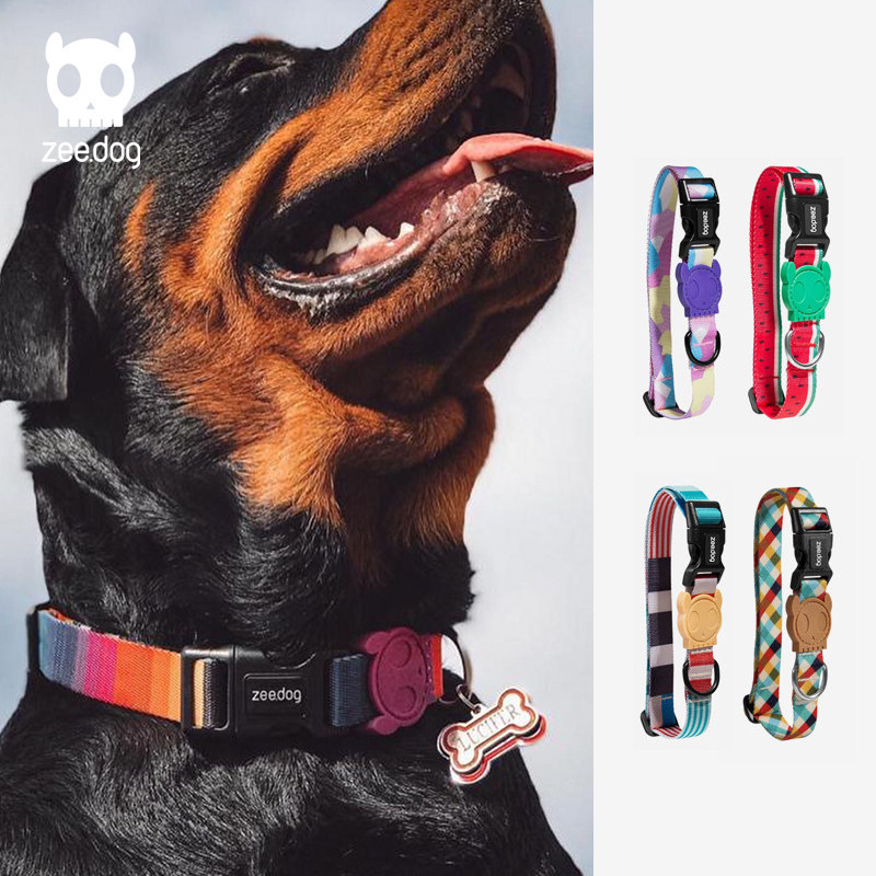 QZee美国Zeedog狗狗项圈小中大型犬金毛柯基法斗泰迪宠物颈圈脖圈