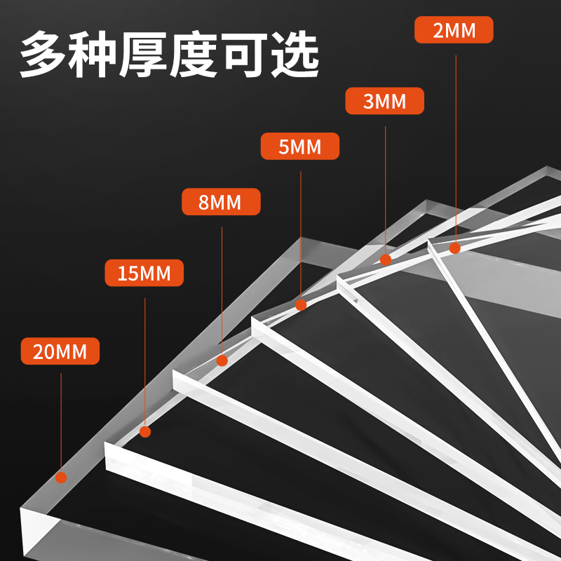 高透明亚克力板有机玻璃PMMA塑料隔板挡板面板3 5 8 10加工定制-图0