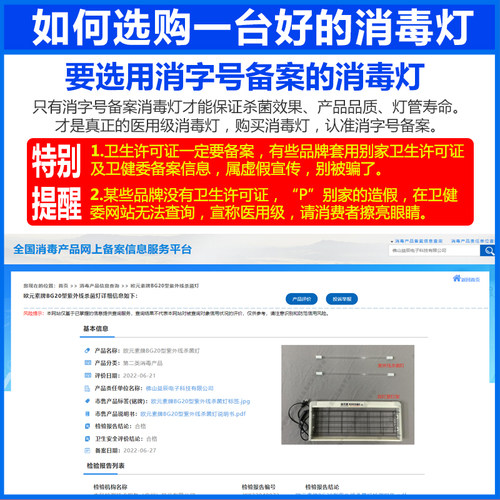 欧元素紫外线杀菌灯幼儿园工厂紫外线消毒灯家用悬挂灭菌杀菌灯管 - 图0
