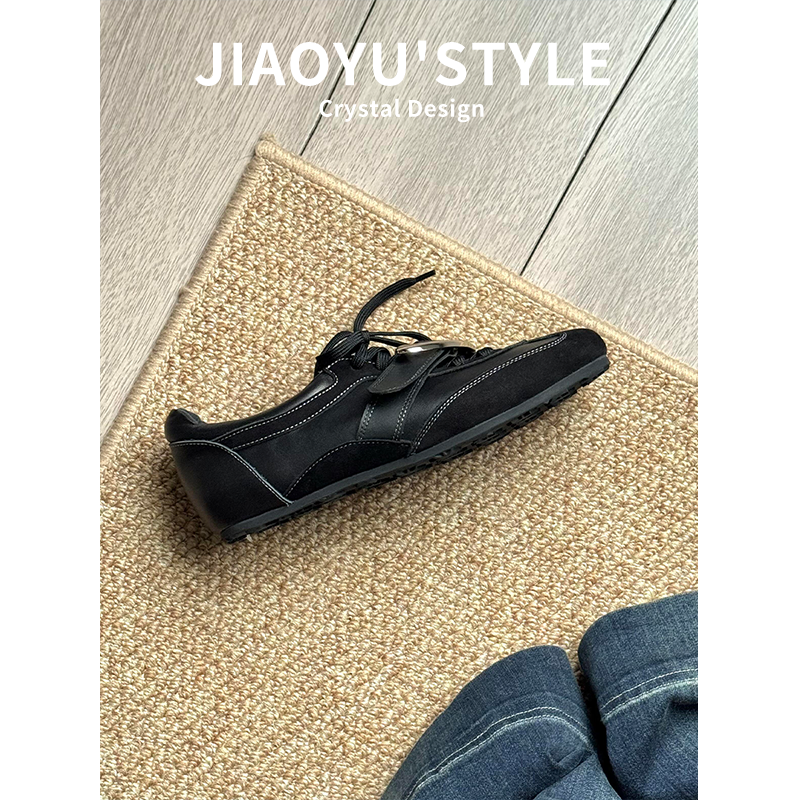 真皮~骄屿复古金属扣内增高德训鞋女新款系带单鞋运动休闲阿甘鞋,淘宝优惠券,粉丝福利购,淘宝优惠卷