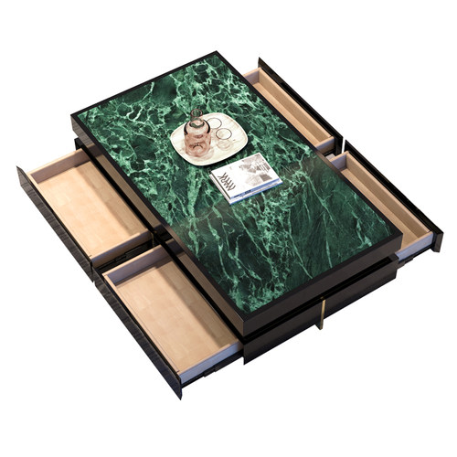 轻奢岩板茶几高级感现代简约奢石客厅家用全实木别墅可定制大理石 - 图3