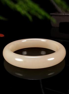 高品质新疆和田玉藕粉色正圈外蒙料手镯少女仿玉镯子新疆风送礼品